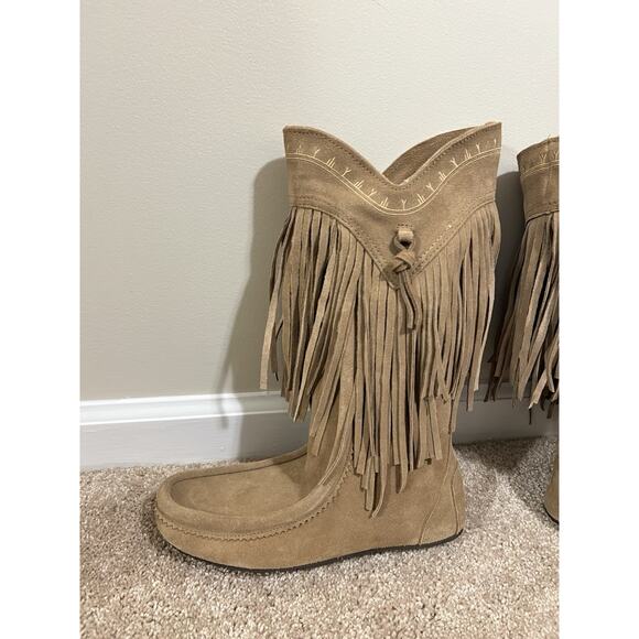New Manitoba Leather Suede Mukluks Fringed Women’s Size L11 Ladies 11 - Picture 5 of 7